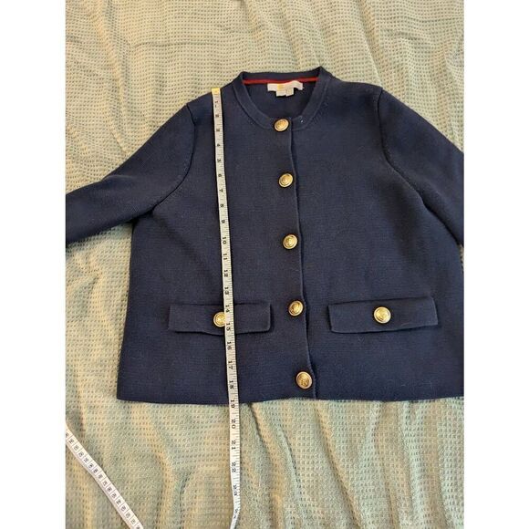 Boden Women’s U.S. 4 Navy Blue Holly Cardigan Sweater Gold Buttons Pockets - Picture 6 of 6